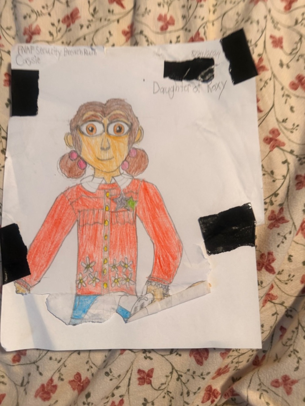 Hand-Drawn Girl Illustration in Red Sweater